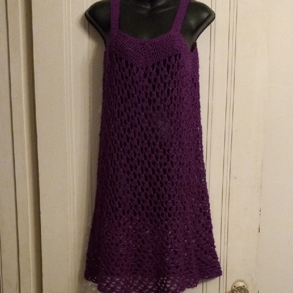 Handmade Purple Crochet Swimsuit Cover